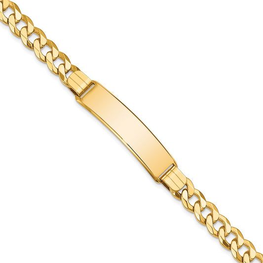 Quality Gold 14k Flat Curb Link ID Bracelet Gold     