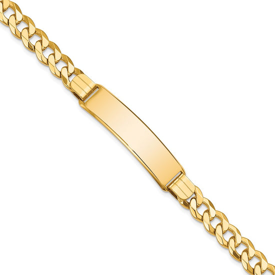 Load image into Gallery viewer, Quality Gold 14k Flat Curb Link ID Bracelet Gold     
