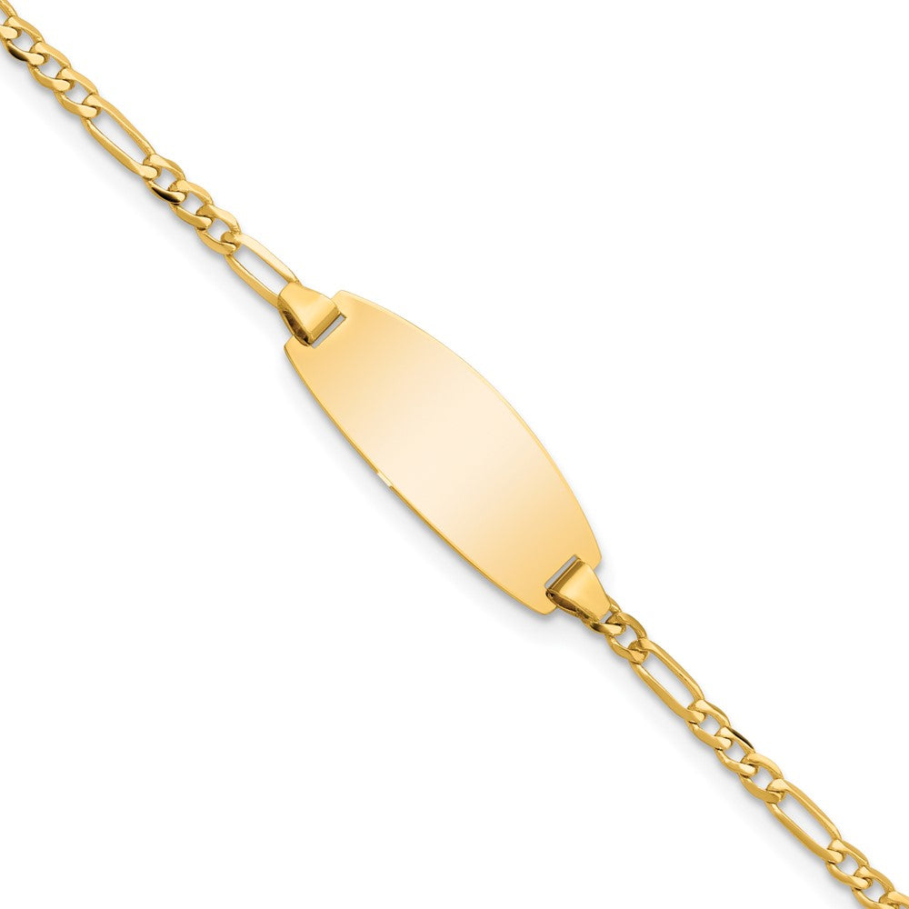 Quality Gold 14k Oval Figaro ID Bracelet Gold     