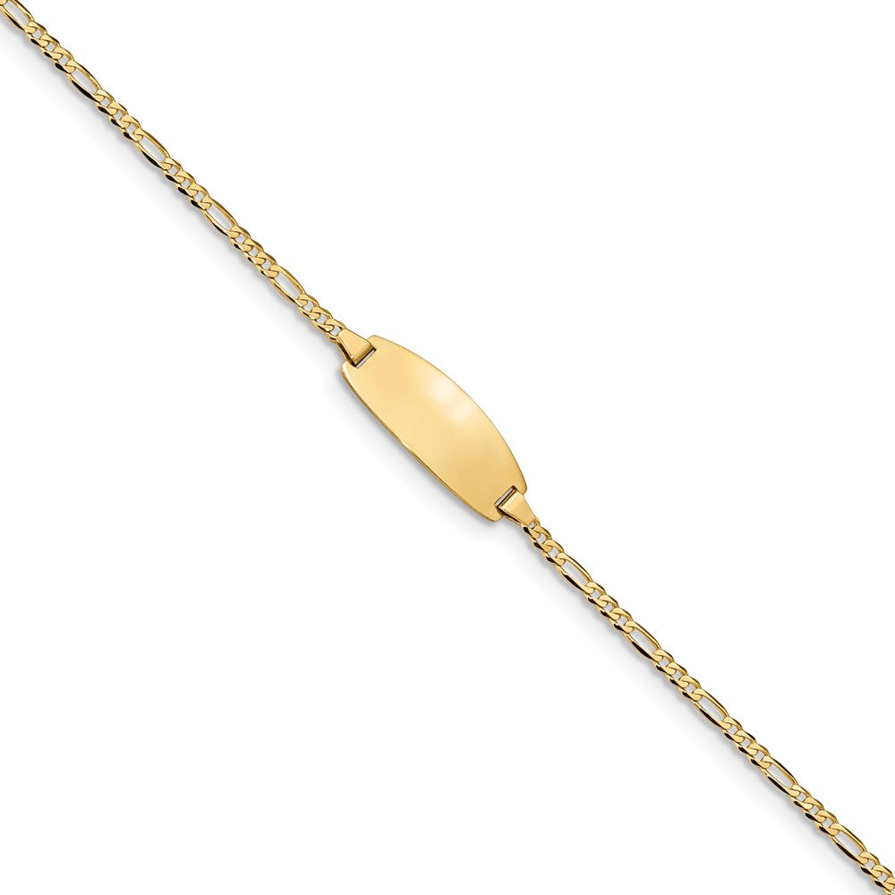 Quality Gold 14k Oval Figaro ID Bracelet Gold     