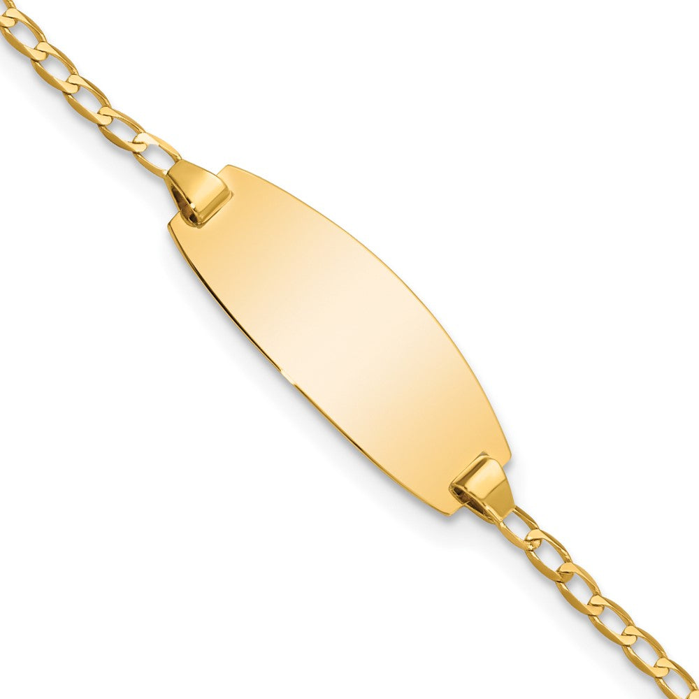 Quality Gold 14k Oval Curb ID Bracelet Gold     