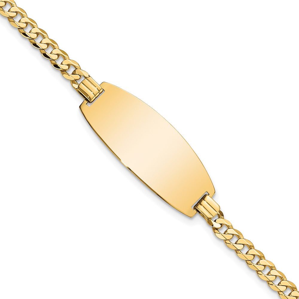 Quality Gold 14ky Oval Curb ID Bracelet Gold     