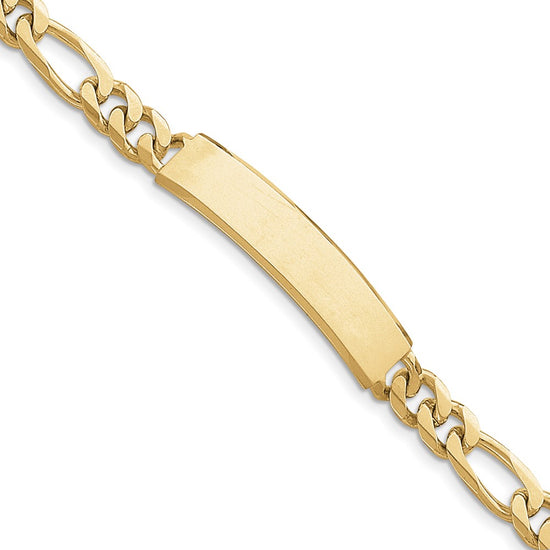 Load image into Gallery viewer, Quality Gold 14k Hand-polished Figaro ID Bracelet Gold     

