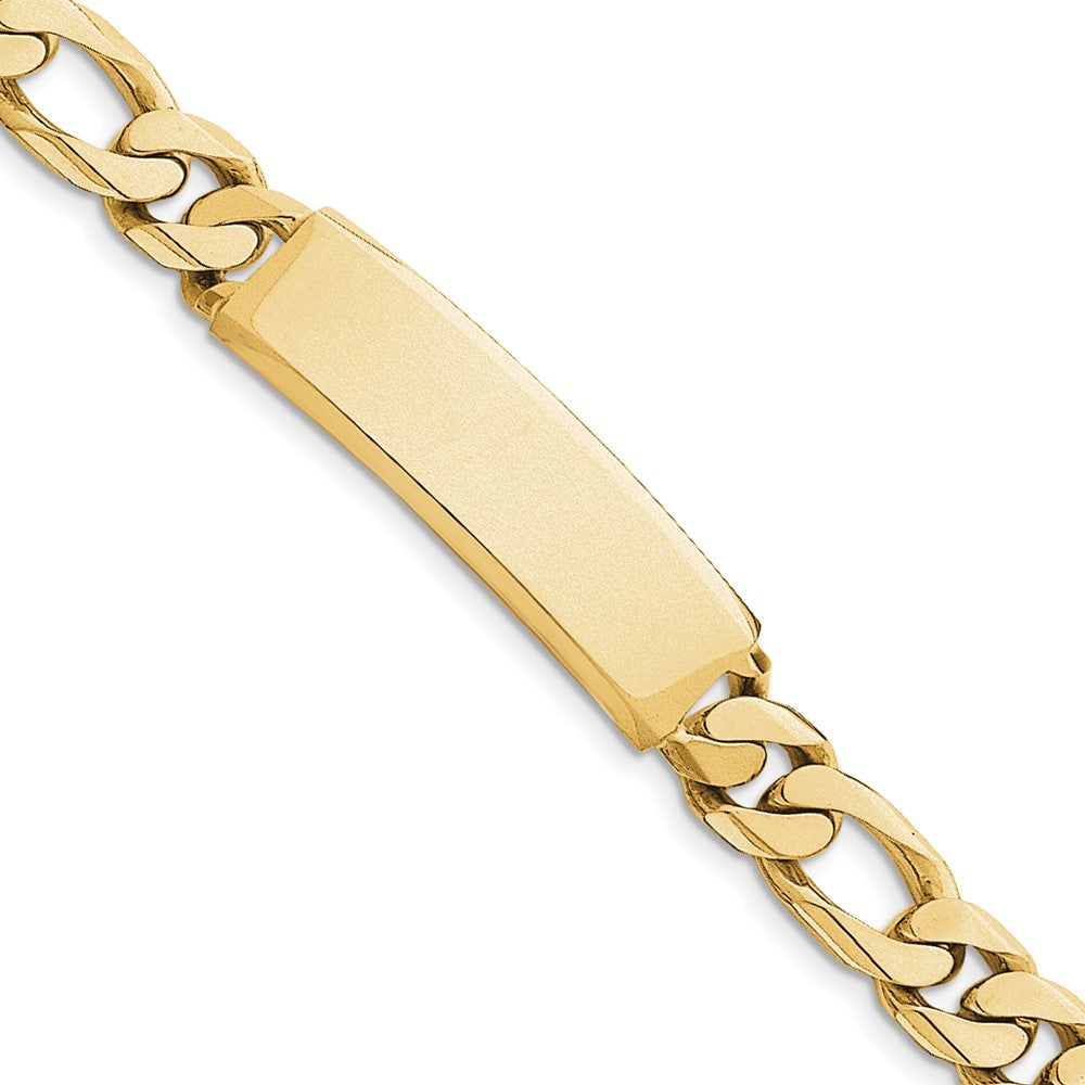 Quality Gold 14k Hand-polished Figaro Link ID Bracelet Gold     