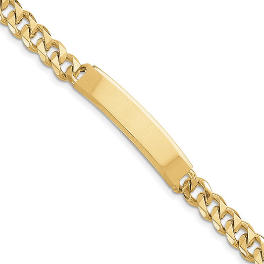 Quality Gold 14k Hand-polished Curb Link ID Bracelet Gold     