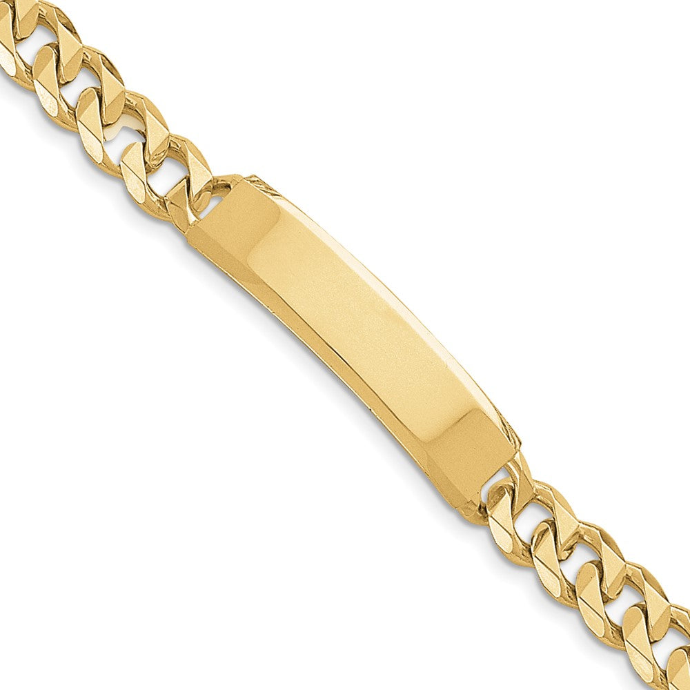 Quality Gold 14k Hand-polished Curb Link ID Bracelet Gold     