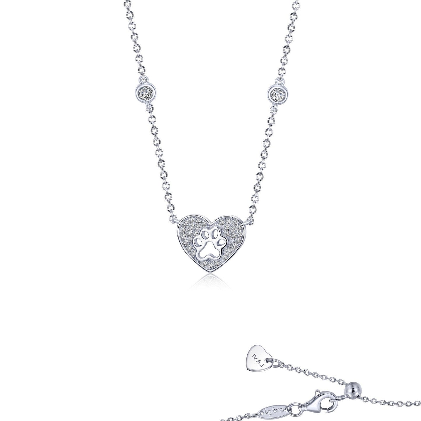 Load image into Gallery viewer, Lafonn I Pawmise Necklace Simulated Diamond NECKLACES Platinum 0.44 CTS Approx. 11mm (H) x 13mm (W)

