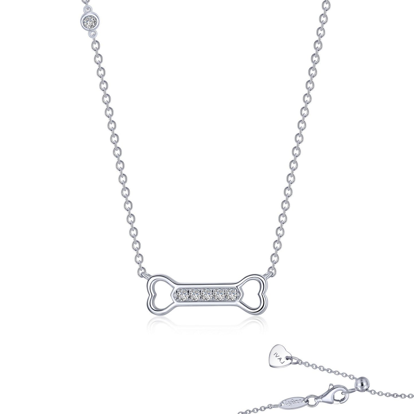 LaFonn Platinum Simulated Diamond N/A NECKLACES Dog Bone Necklace