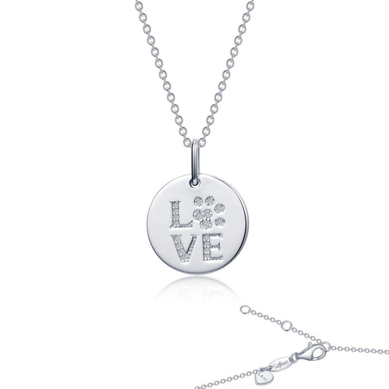 Lafonn LOVE Paw Print Necklace 19 Stone Count LV012CLP20