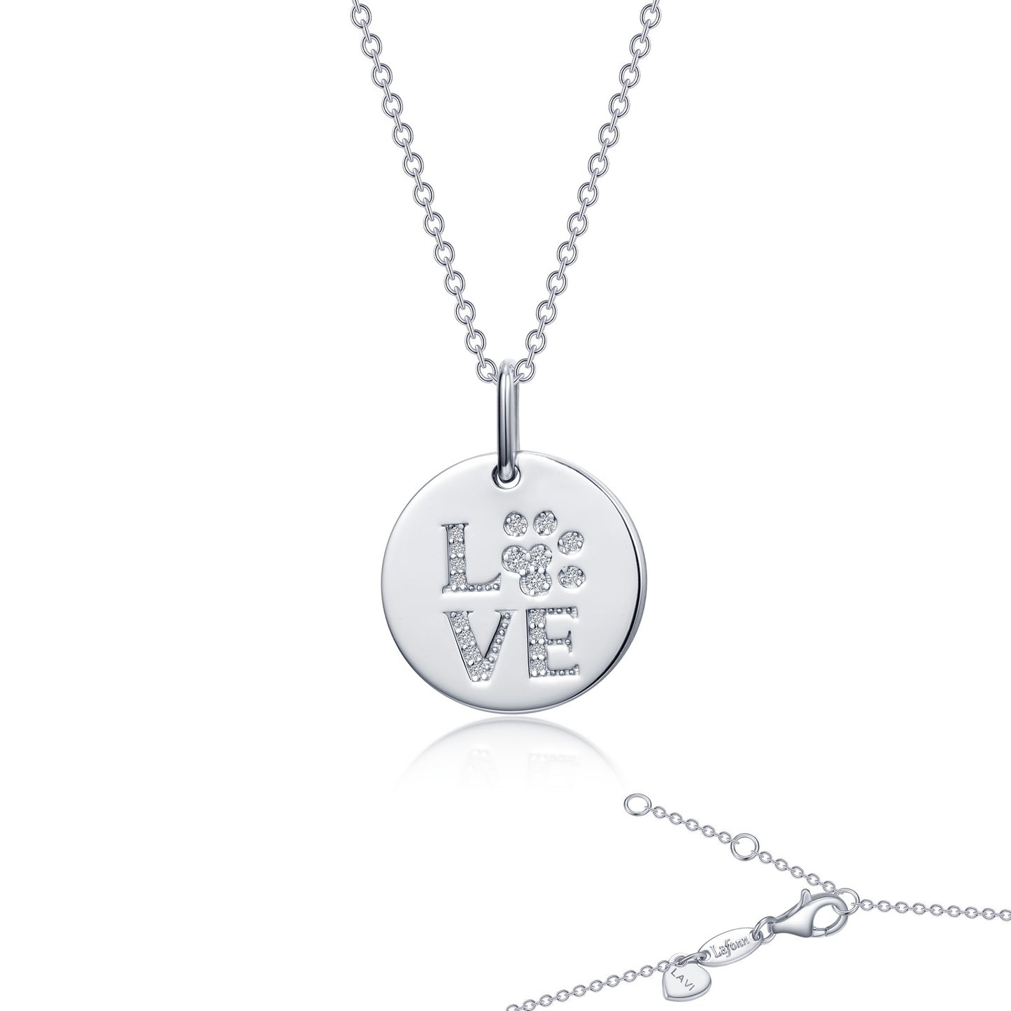 Lafonn LOVE Paw Print Necklace