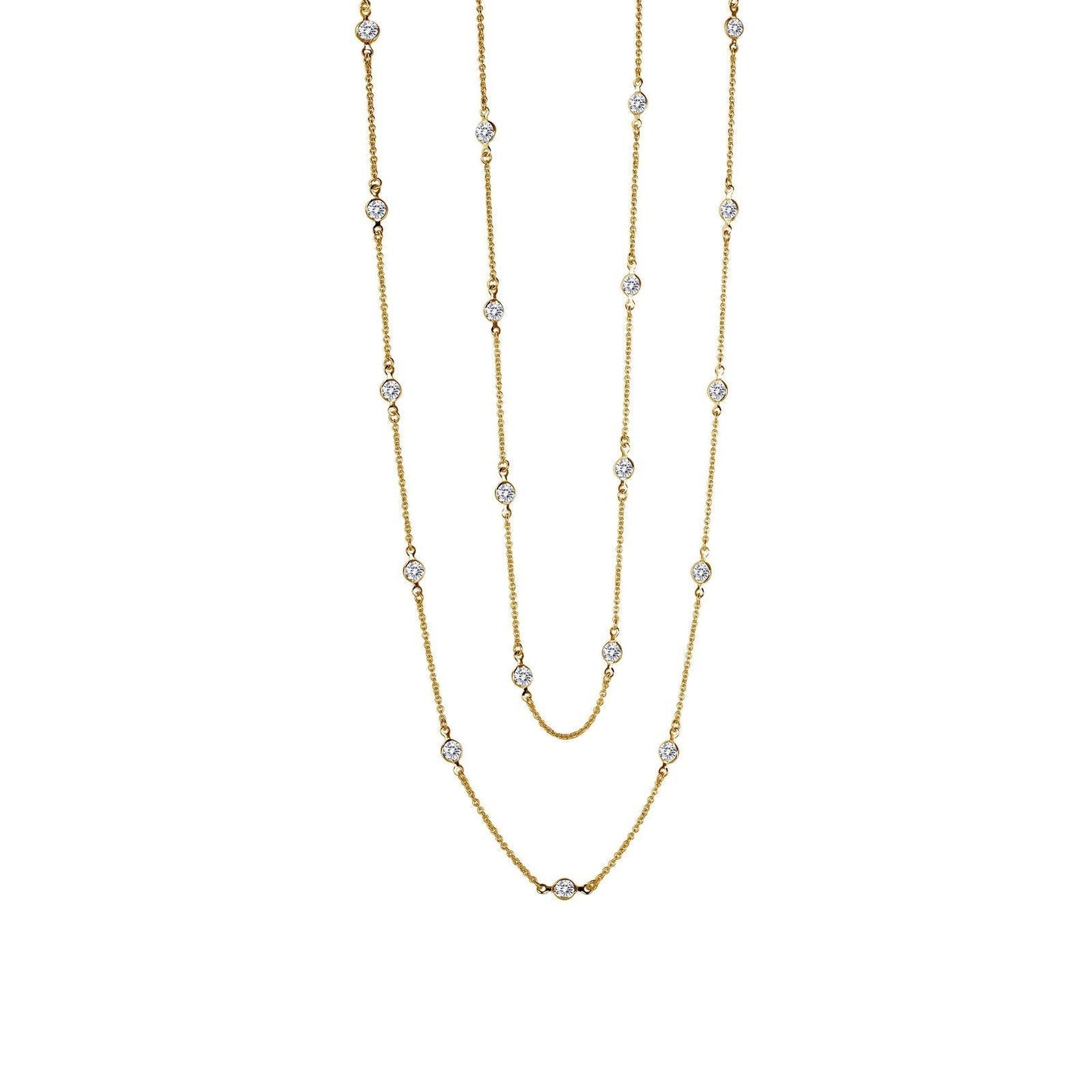 LaFonn Gold Simulated Diamond N/A NECKLACES Classic Station Necklace