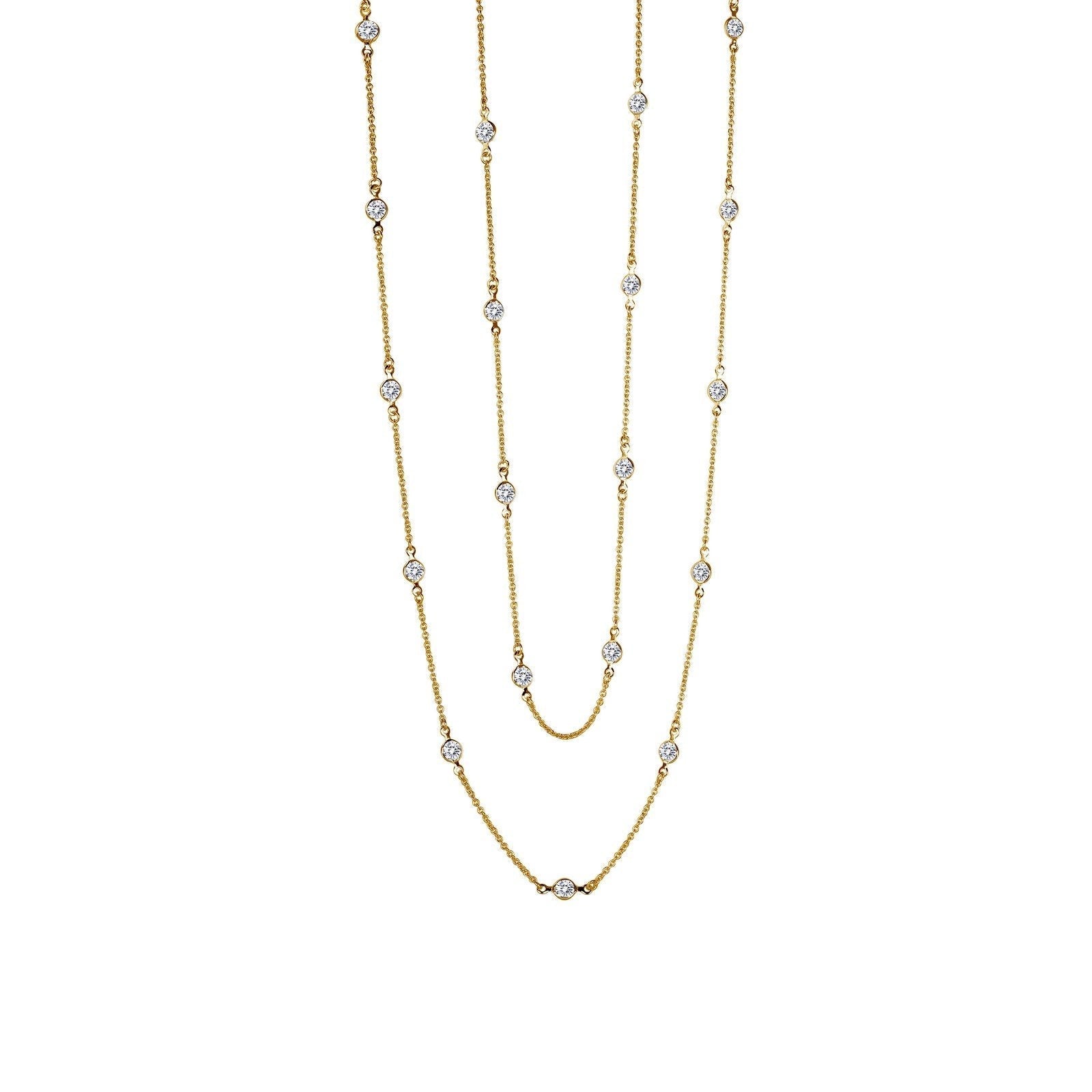 LaFonn Gold Simulated Diamond N/A NECKLACES Classic Station Necklace