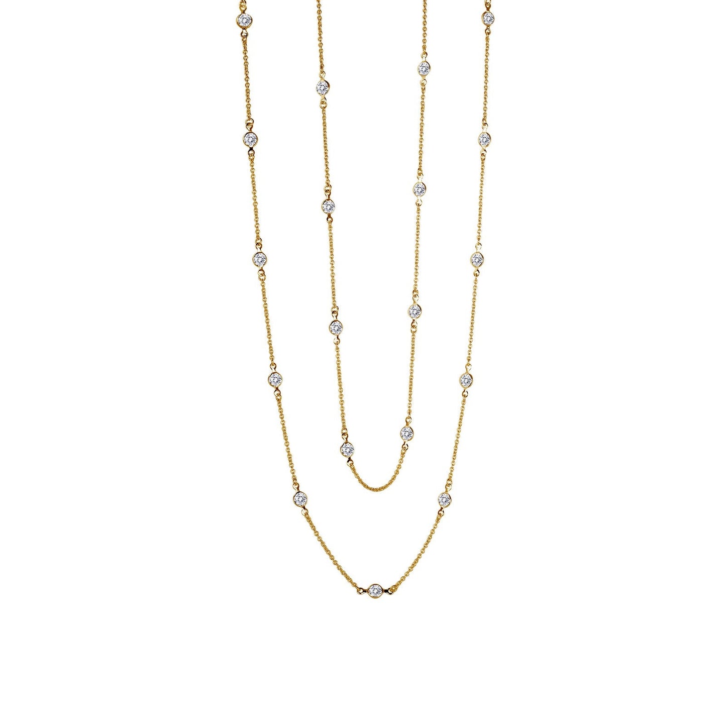 Lafonn Classic Station Necklace 24 Stone Count N0016CLG36