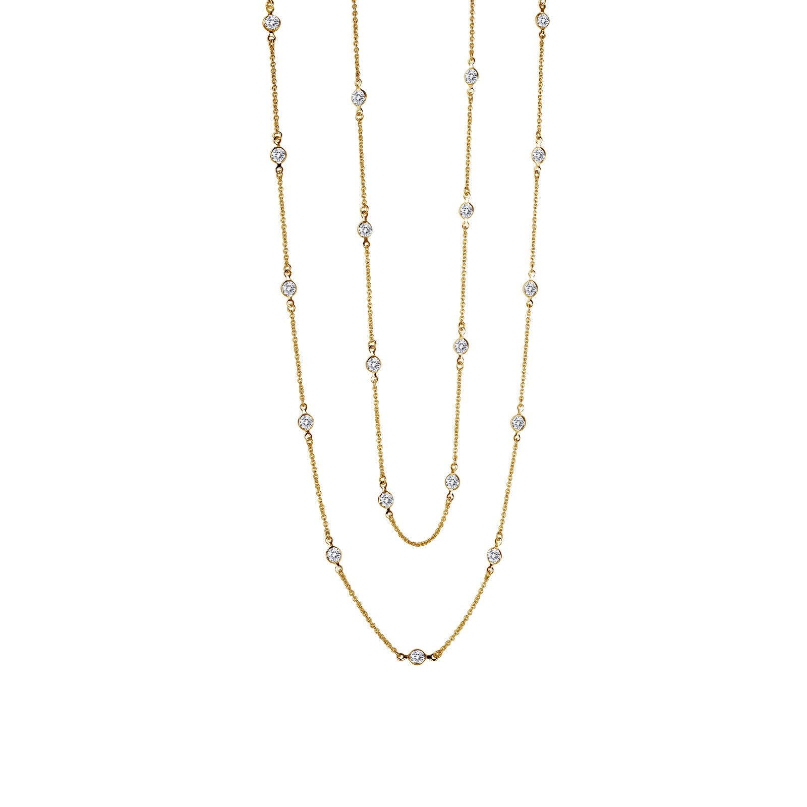 Lafonn Classic Station Necklace 24 Stone Count N0016CLG36