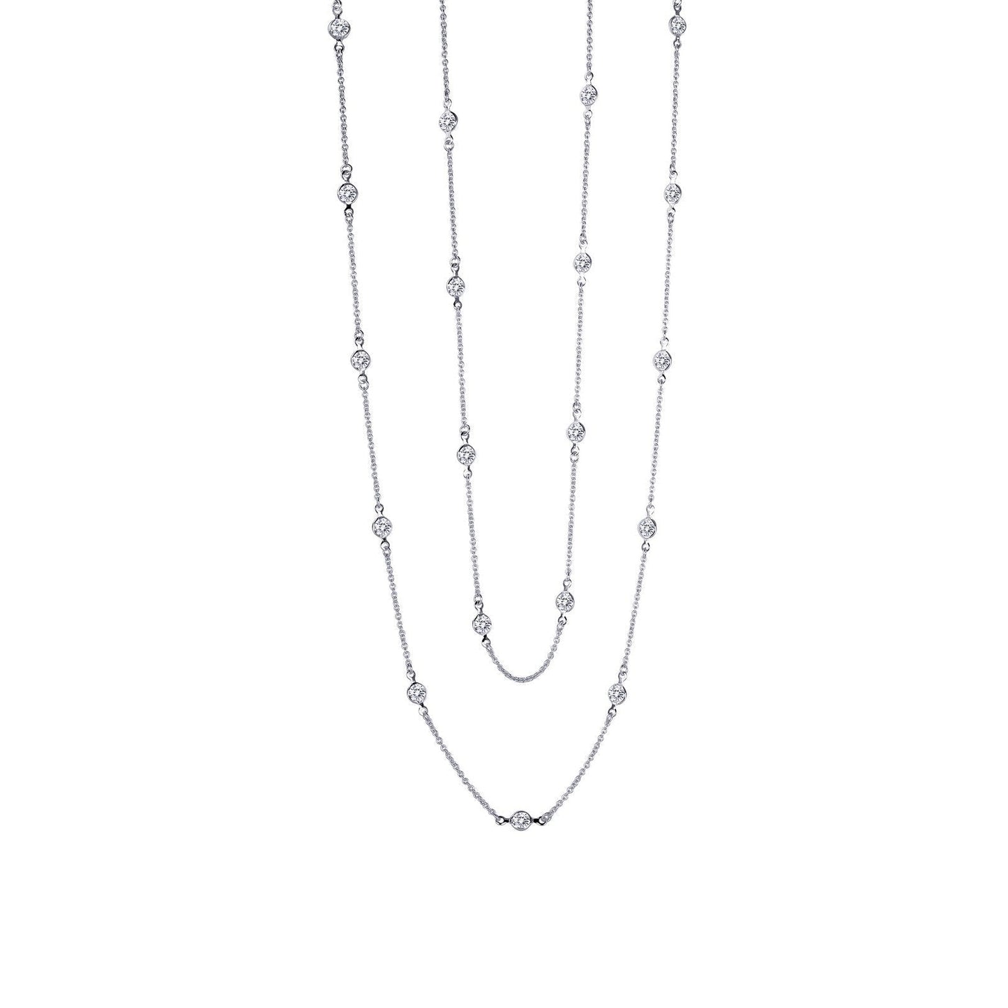 Lafonn Classic Station Necklace Simulated Diamond NECKLACES Platinum 6 CTS 