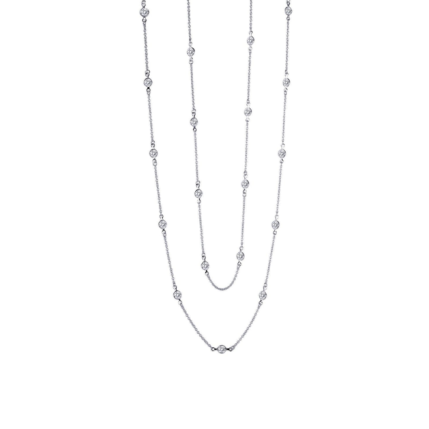 LaFonn Platinum Simulated Diamond N/A NECKLACES Classic Station Necklace