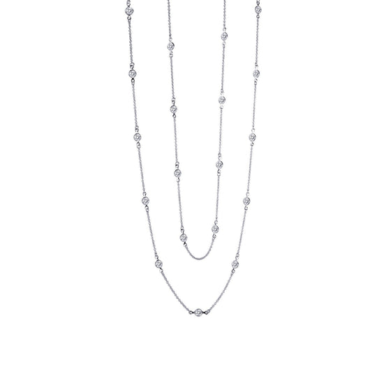 Load image into Gallery viewer, Lafonn Classic Station Necklace 24 Stone Count N0016CLP36
