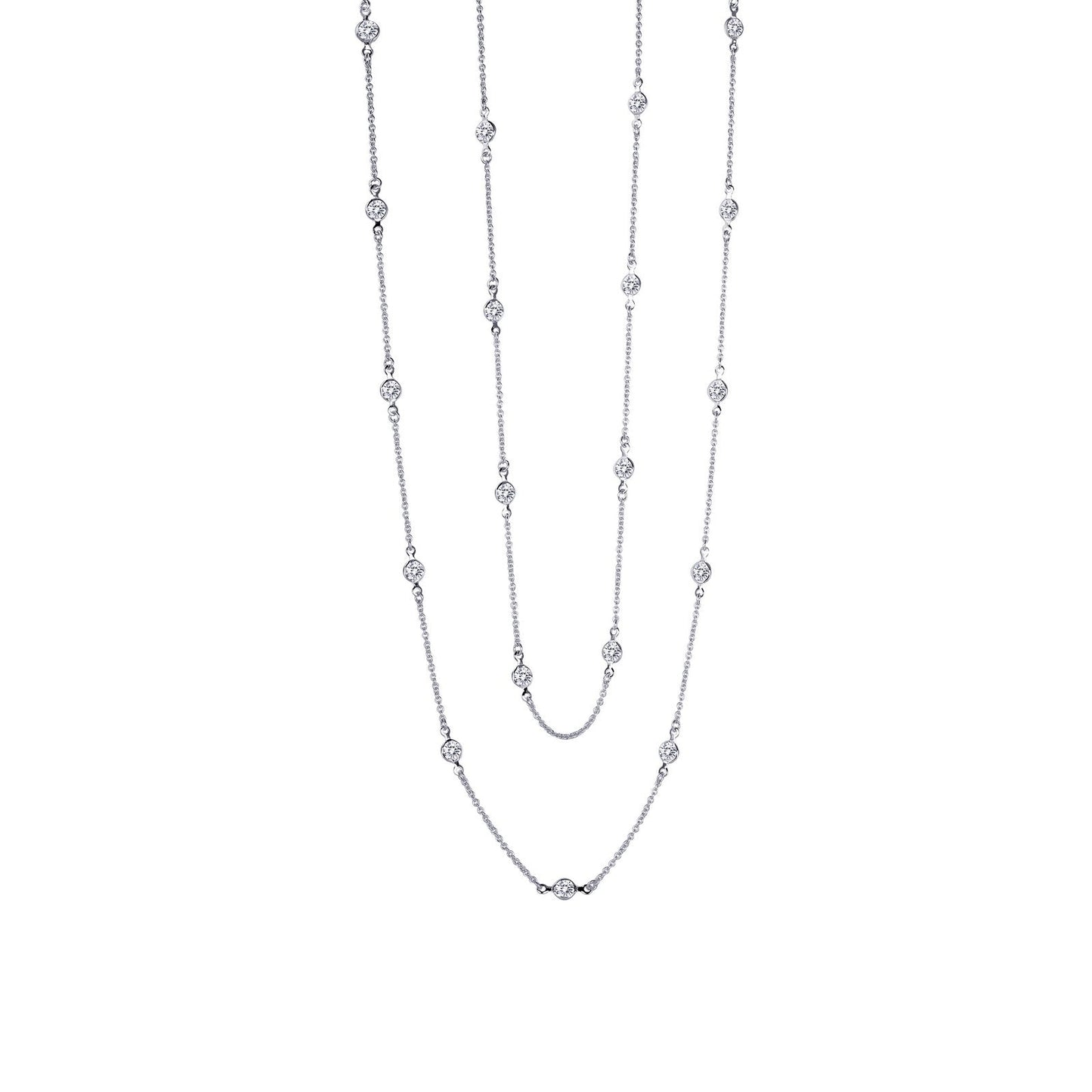 Lafonn Classic Station Necklace 32 Stone Count N0016CLP48