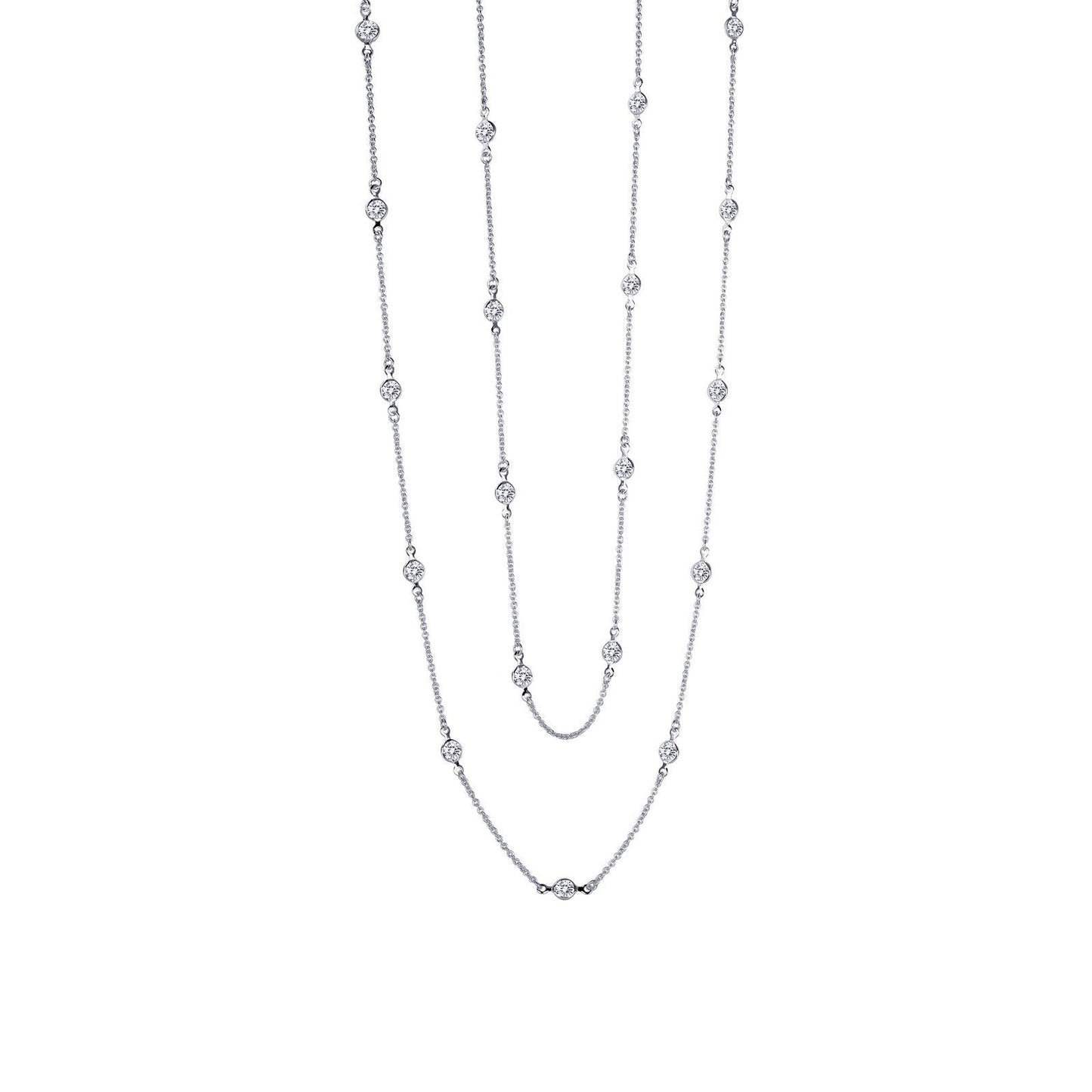 Load image into Gallery viewer, Lafonn Classic Station Necklace Simulated Diamond NECKLACES Platinum 8 CTS 
