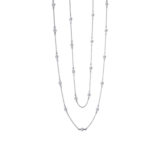 Lafonn Classic Station Necklace Simulated Diamond NECKLACES Platinum 8 CTS 