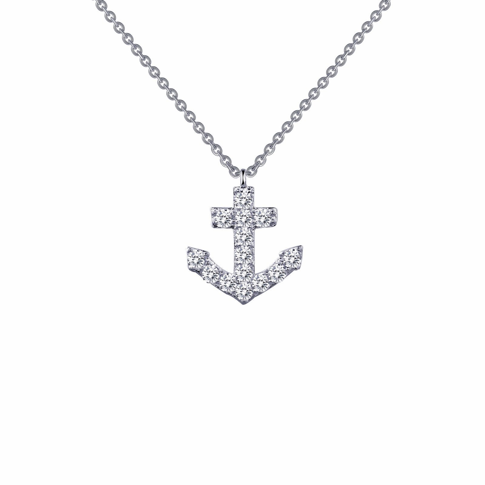 LaFonn Platinum Simulated Diamond N/A NECKLACES 0.42 CTW Anchor Necklace