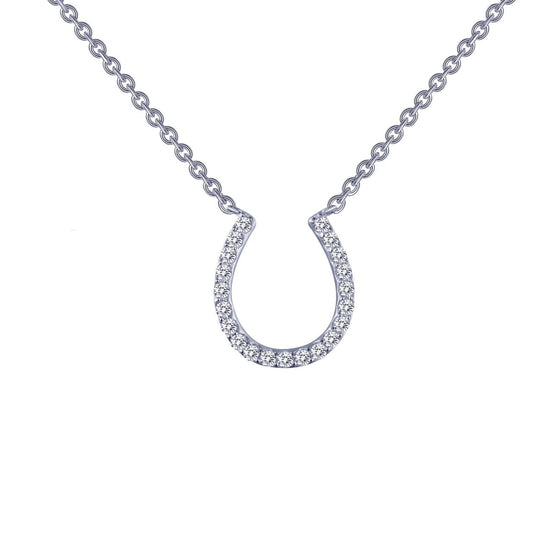 Load image into Gallery viewer, LaFonn Platinum Simulated Diamond N/A NECKLACES 0.21 CTW Horseshoe Necklace
