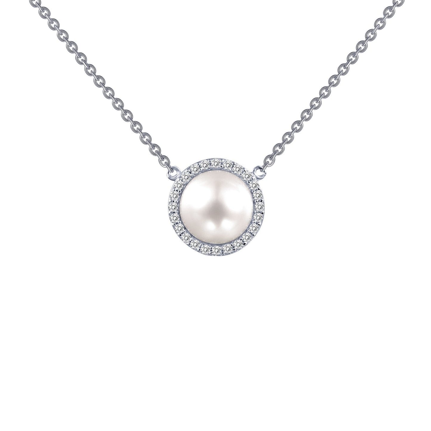 LaFonn Platinum Simulated Diamond N/A NECKLACES Cultured Freshwater Pearl Necklace