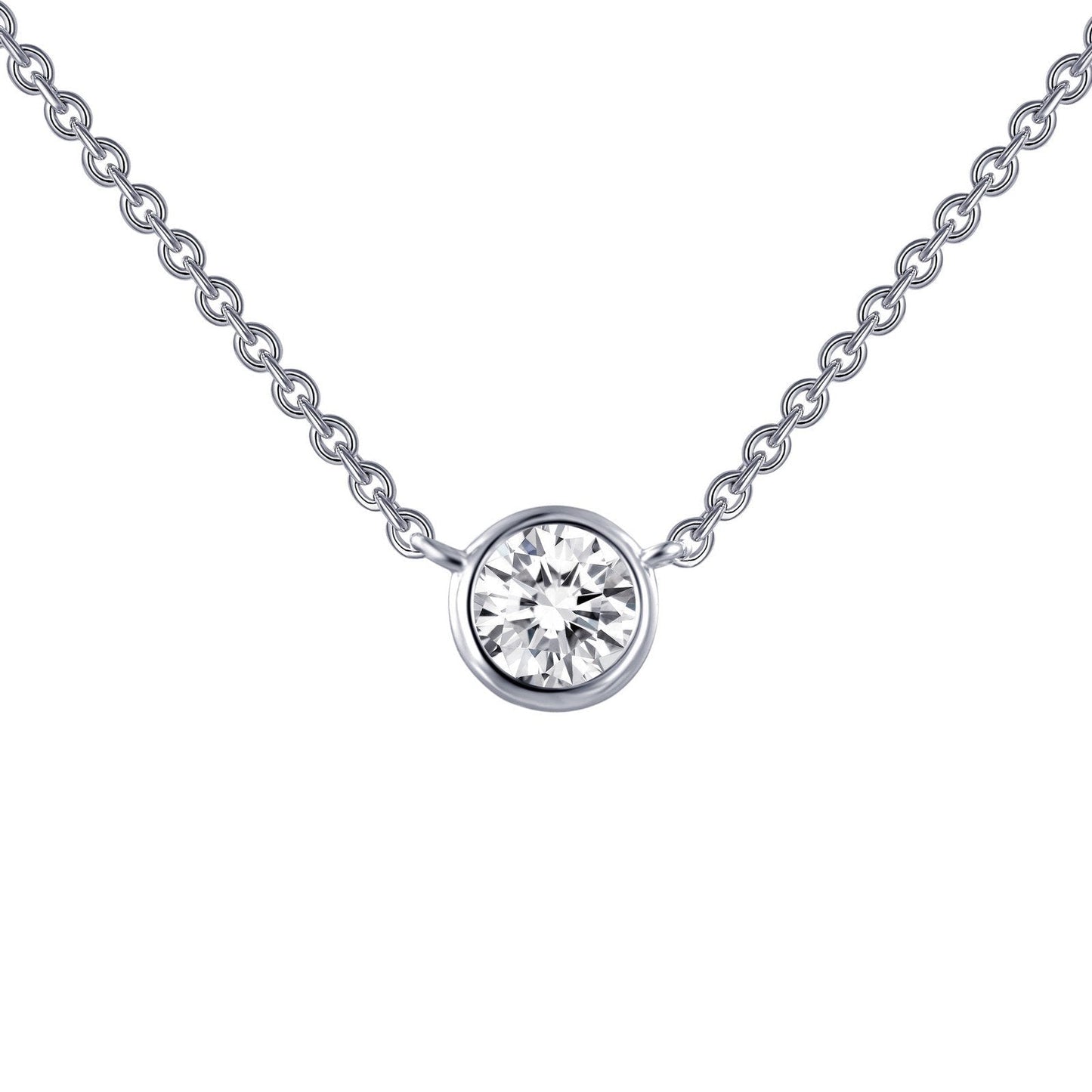 Load image into Gallery viewer, LaFonn Platinum Simulated Diamond  5.00mm Round, Approx. 0.46 CTW NECKLACES 0.46 CTW Solitaire Necklace
