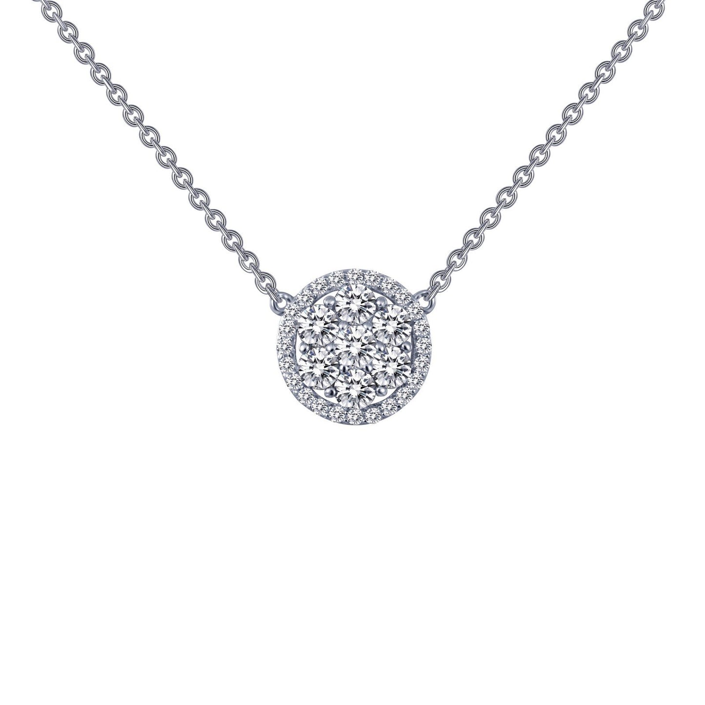 LaFonn Platinum Simulated Diamond N/A NECKLACES 1.01 CTW Halo Necklace