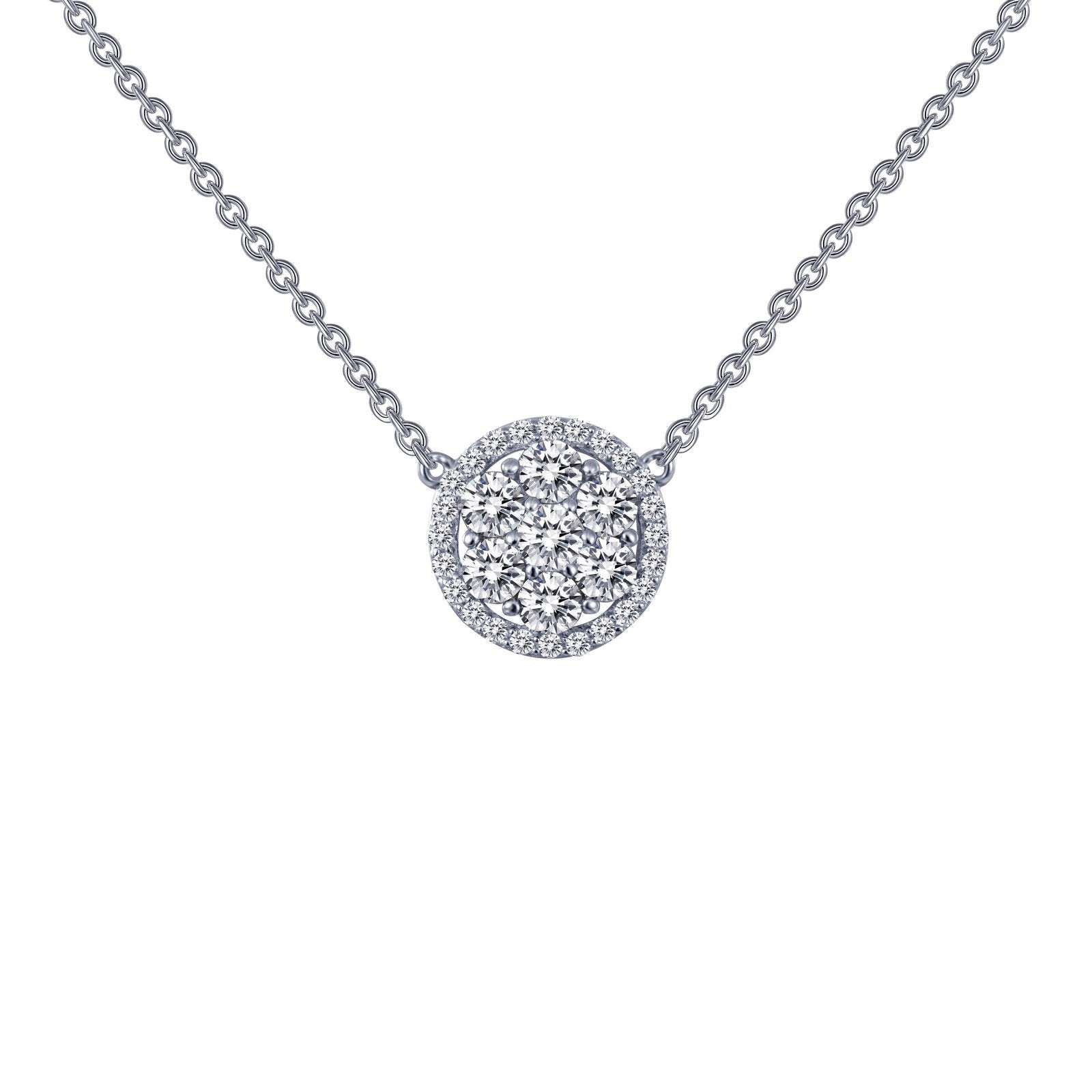 LaFonn Platinum Simulated Diamond N/A NECKLACES 1.01 CTW Halo Necklace