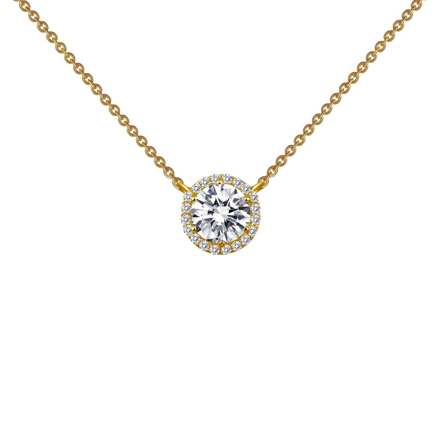 Lafonn 1.23 CTW Halo Necklace 21 Stone Count N0038CLG18