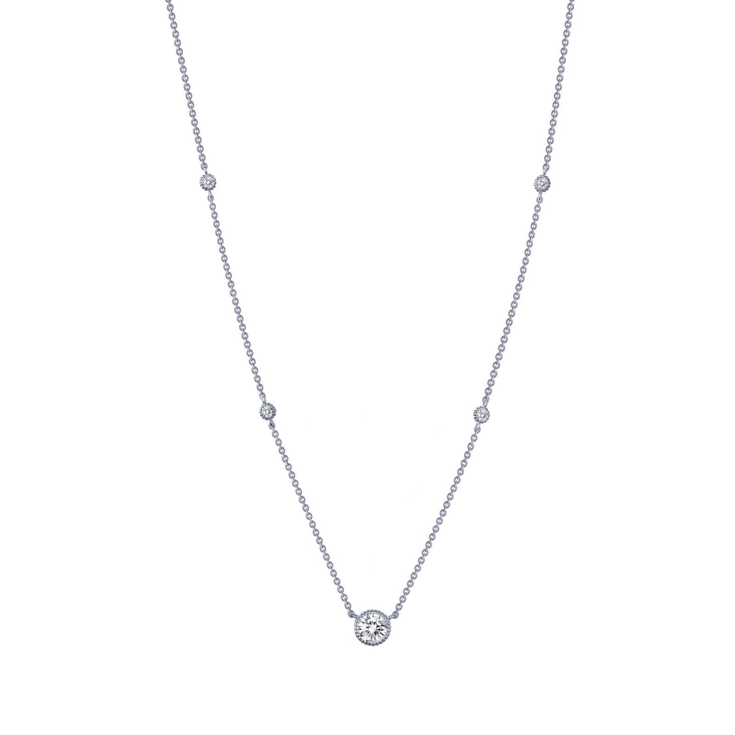 Lafonn 0.78 CTW Station Necklace 5 Stone Count N0039CLP18