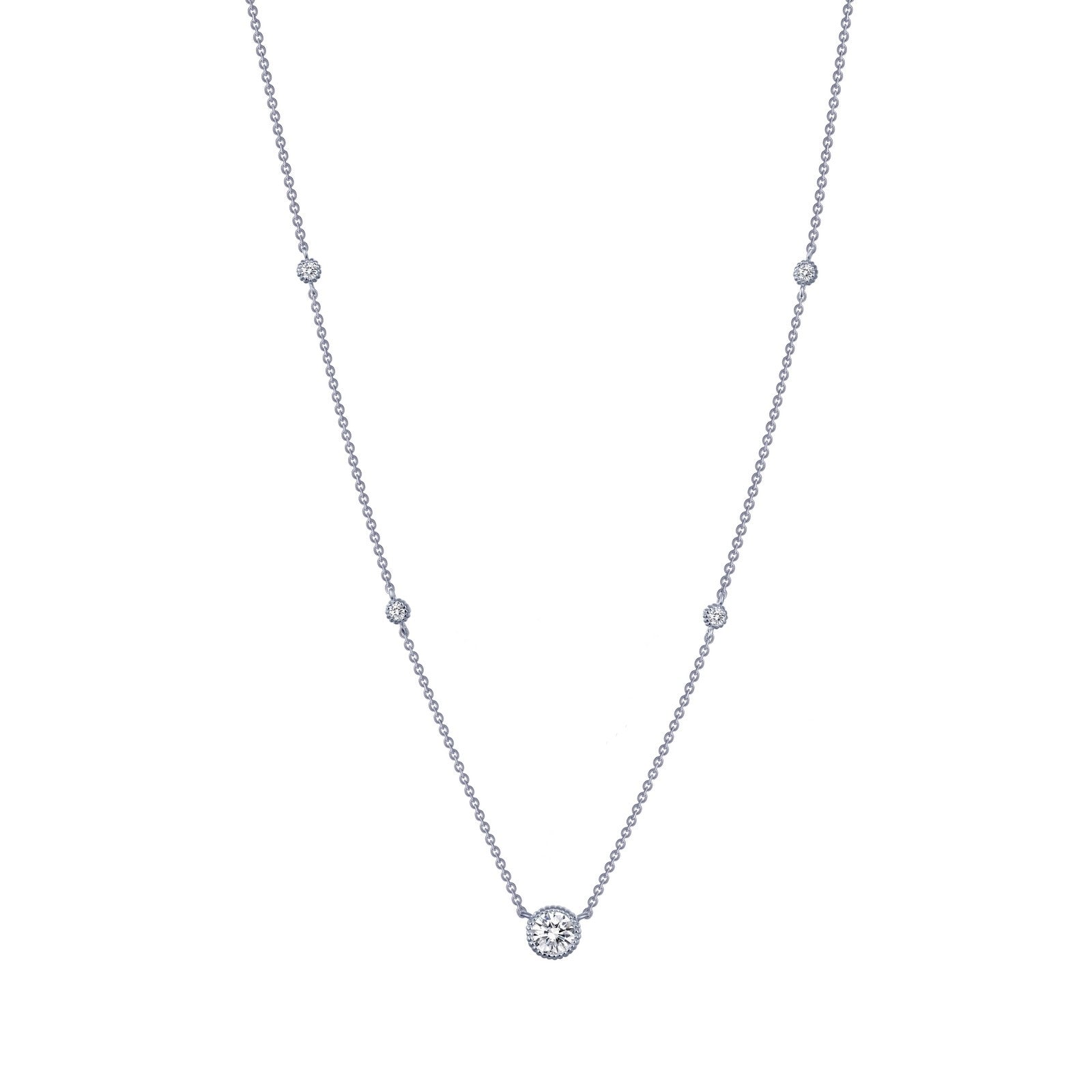 Lafonn 0.78 CTW Station Necklace 5 Stone Count N0039CLP18