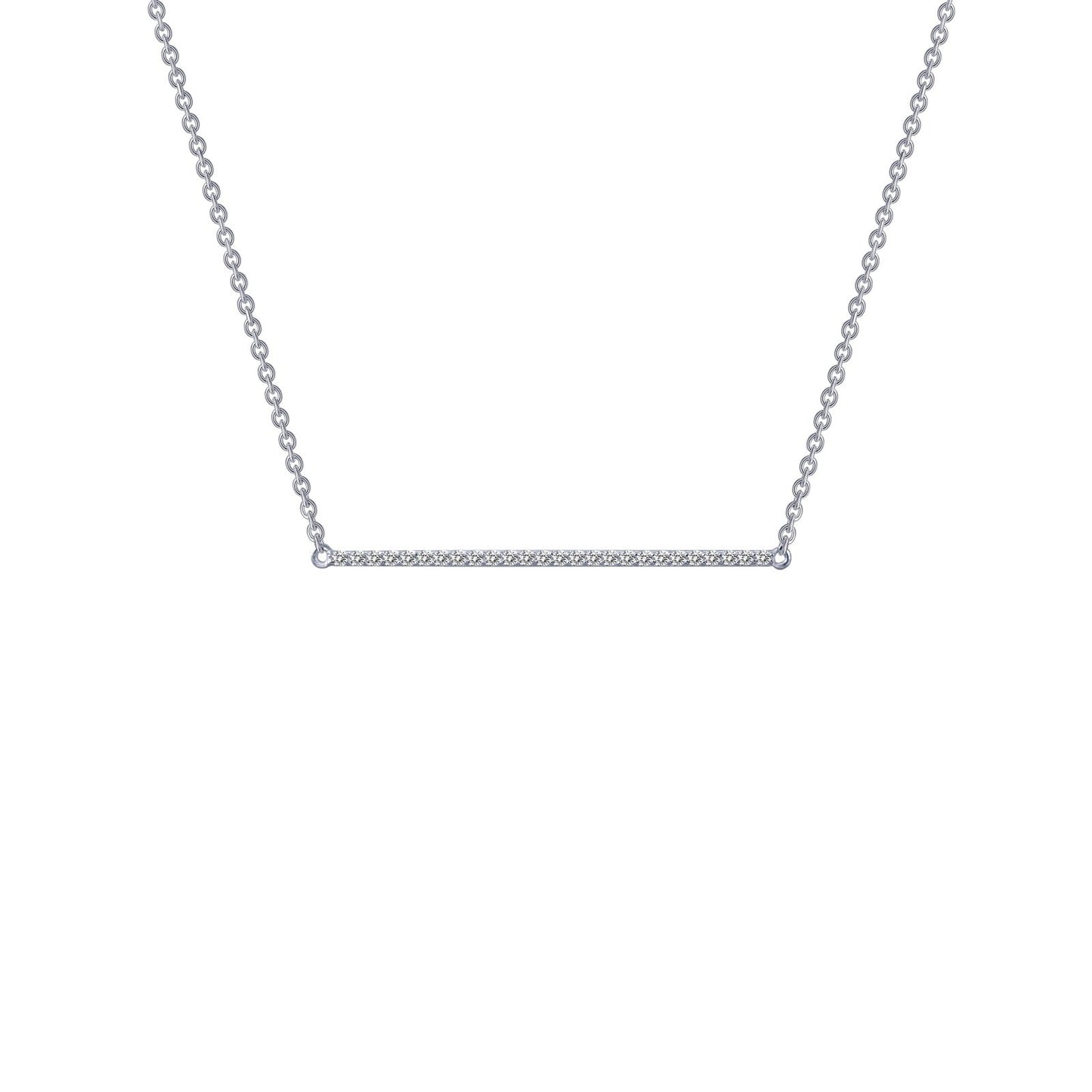 LaFonn Platinum Simulated Diamond N/A NECKLACES 0.26 CTW Bar Necklace