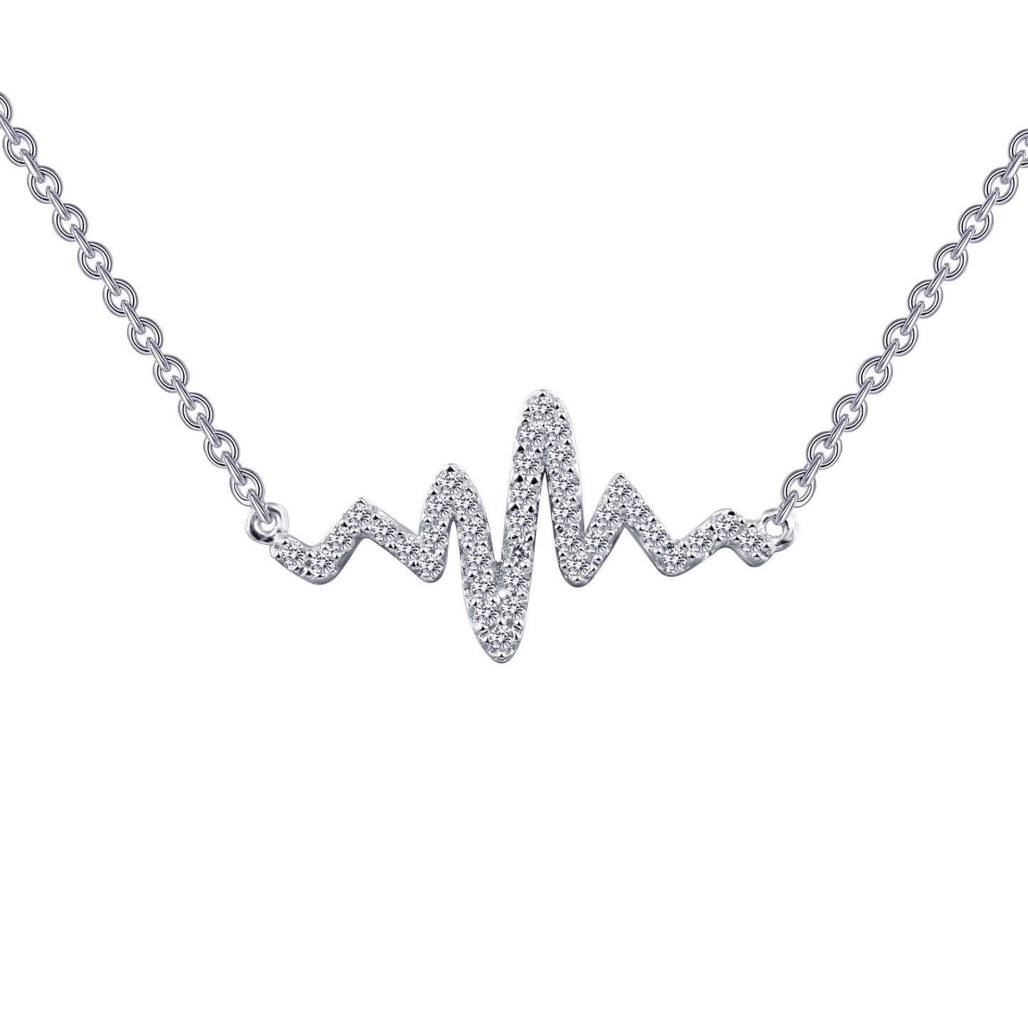 Lafonn 0.39 CTW Heartbeat Necklace 39 Stone Count N0060CLP18