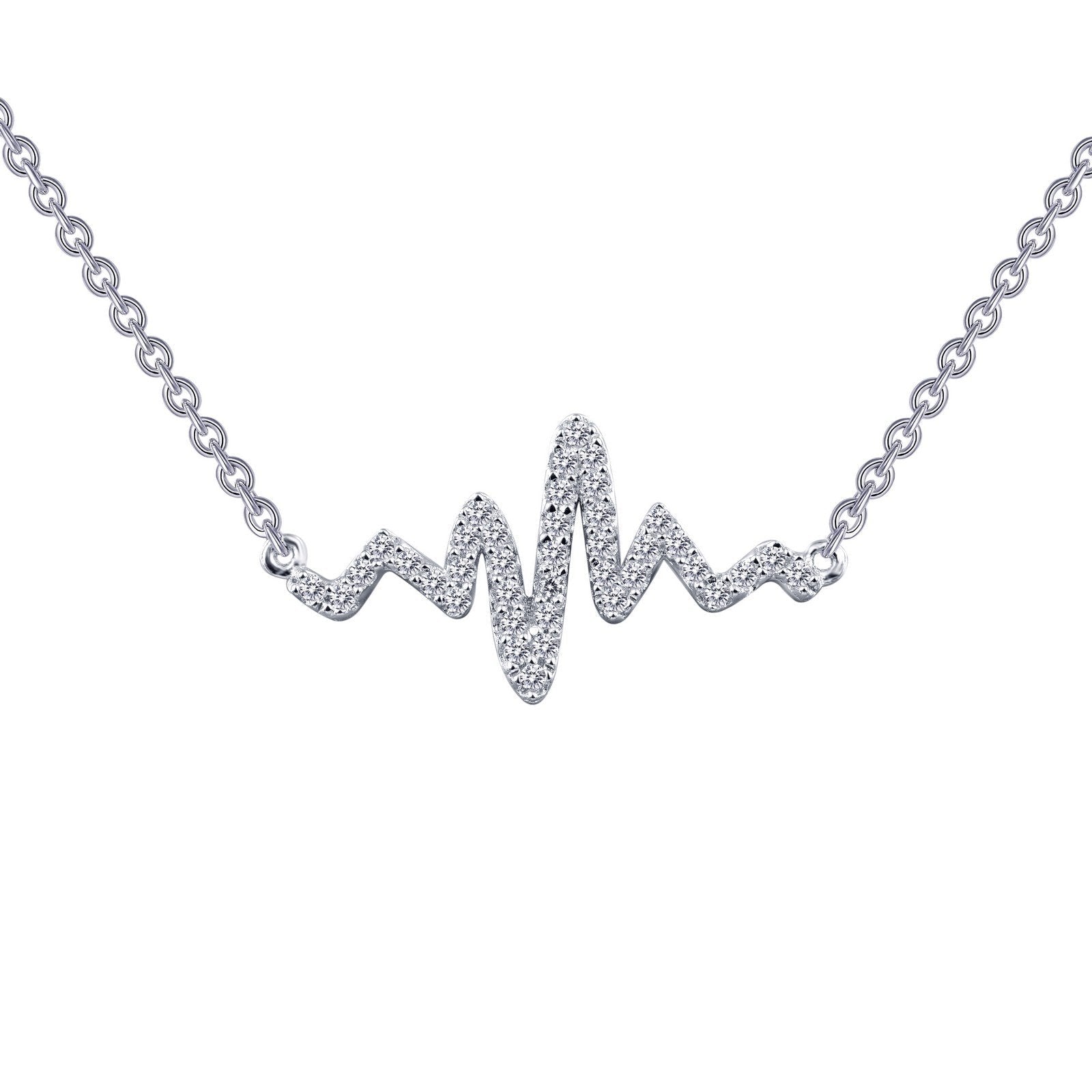 LaFonn Platinum Simulated Diamond N/A NECKLACES 0.39 CTW Heartbeat Necklace