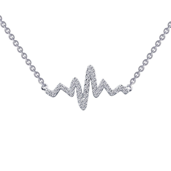 Lafonn 0.39 CTW Heartbeat Necklace Simulated Diamond NECKLACES Platinum 0.39 CTS 