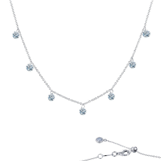 Lafonn Frameless Raindrop Necklace 7 Stone Count N0074CLP17