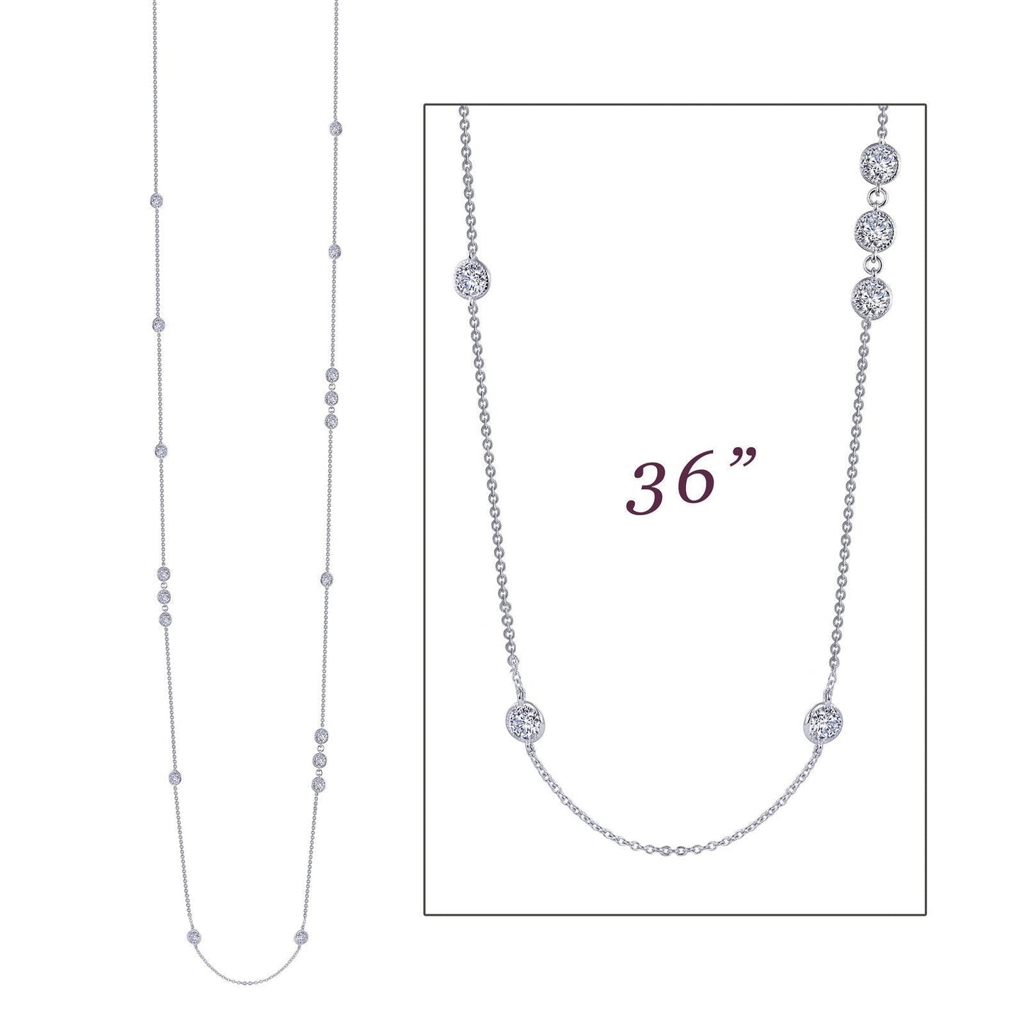 LaFonn Platinum Simulated Diamond N/A NECKLACES 6.48 CTW Station Necklace