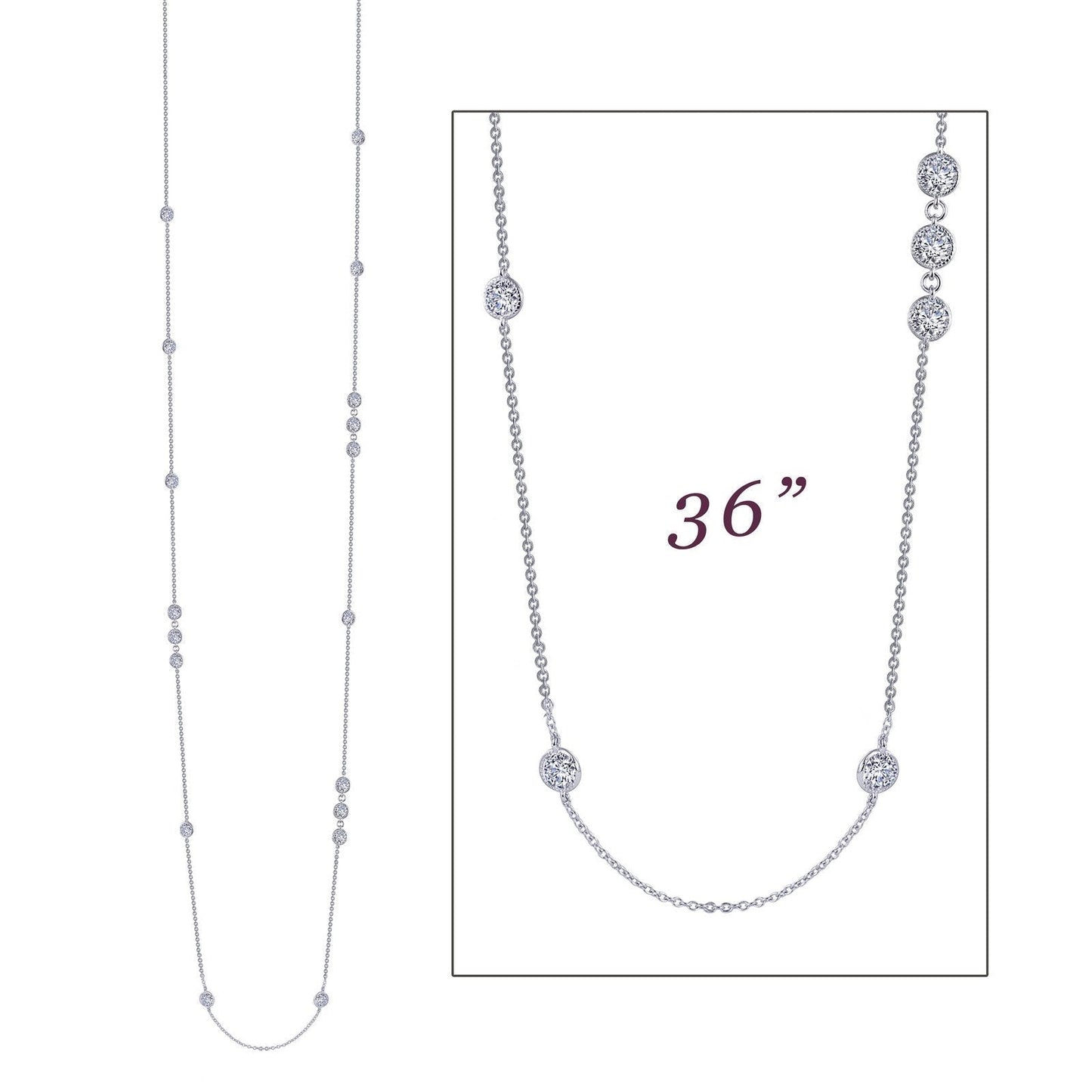 Load image into Gallery viewer, LaFonn Platinum Simulated Diamond N/A NECKLACES 6.48 CTW Station Necklace
