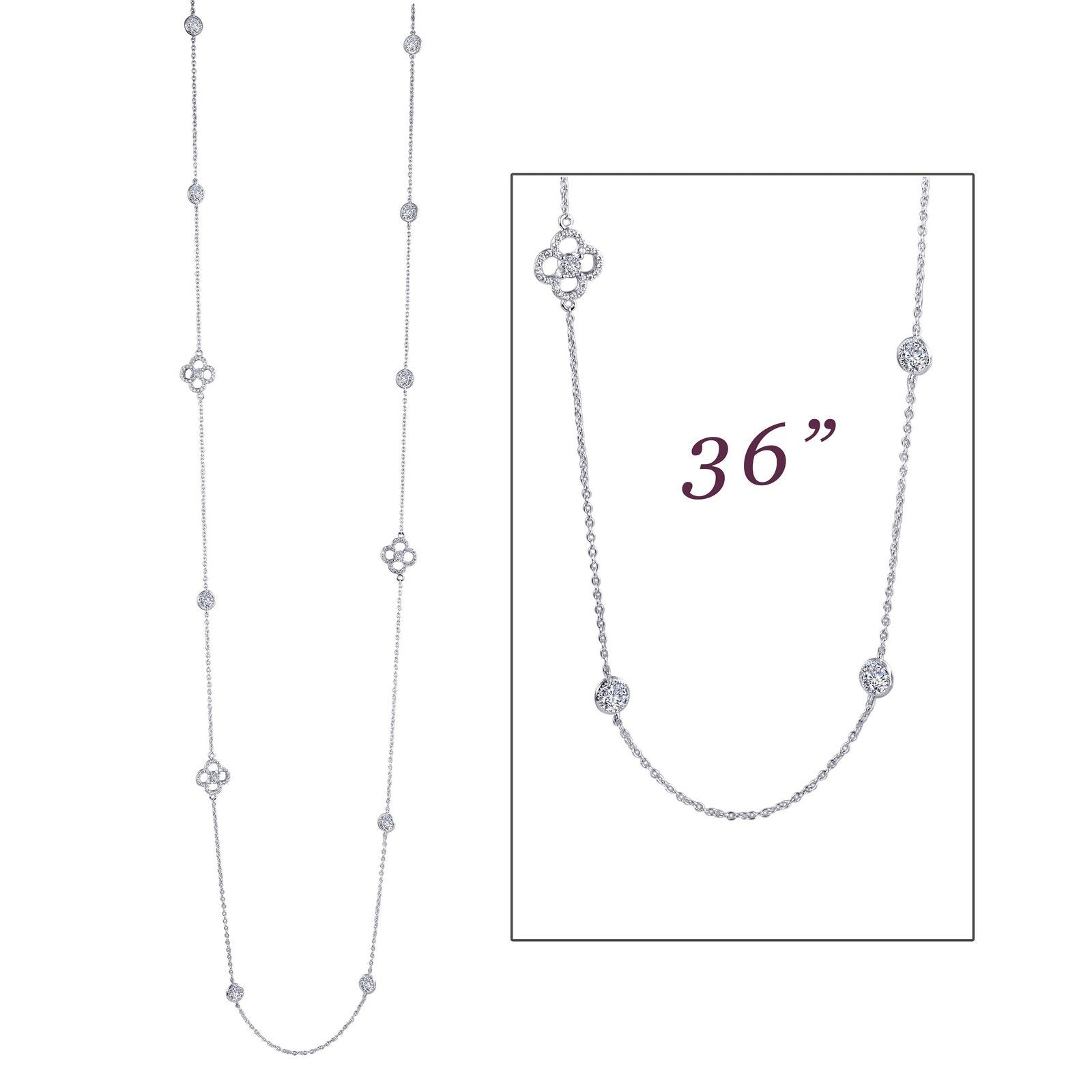 LaFonn Platinum Simulated Diamond N/A NECKLACES 6.48 CTW Station Necklace