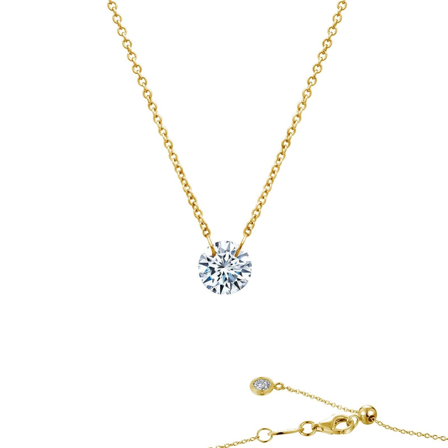 Load image into Gallery viewer, Lafonn Frameless Solitaire Necklace Simulated Diamond NECKLACES Gold 1 CTS 
