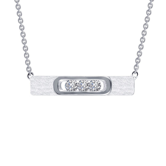 LaFonn Platinum Simulated Diamond N/A NECKLACES 0.33 CTW Sleek Bar Necklace 