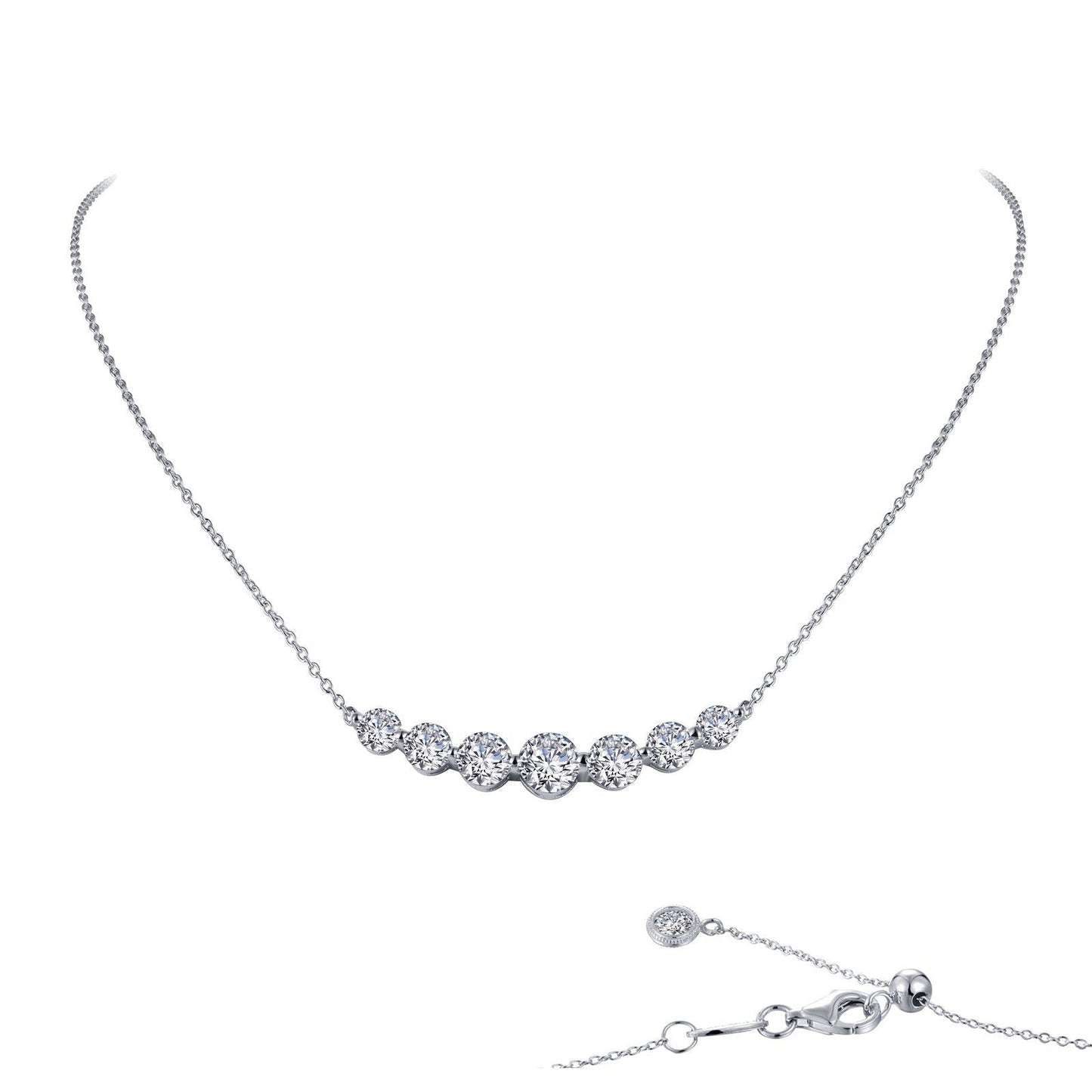 LaFonn Platinum Simulated Diamond  5.00mm Round, Approx. 0.46 CTW NECKLACES 7 Symbols of Joy Necklace