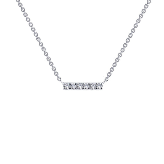 Lafonn 0.09 CTW Dainty Bar Necklace 6 Stone Count N0096CLP18