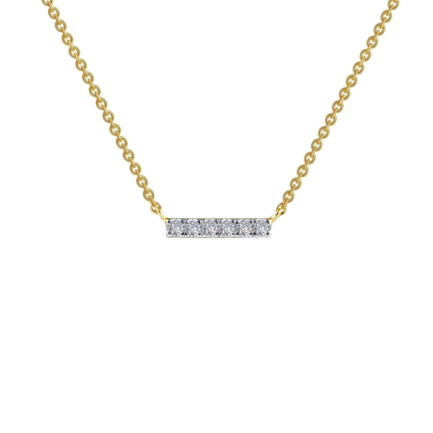 Load image into Gallery viewer, LaFonn Mixed-Color Simulated Diamond N/A NECKLACES 0.09 CTW Dainty Bar Necklace
