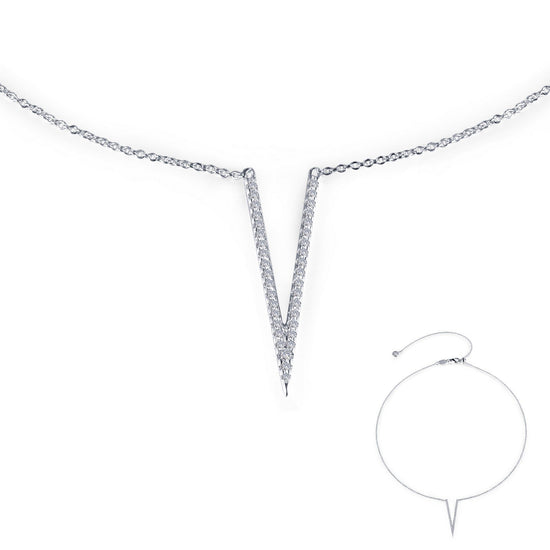 Load image into Gallery viewer, LaFonn Platinum Simulated Diamond N/A NECKLACES Pave V Choker Necklace
