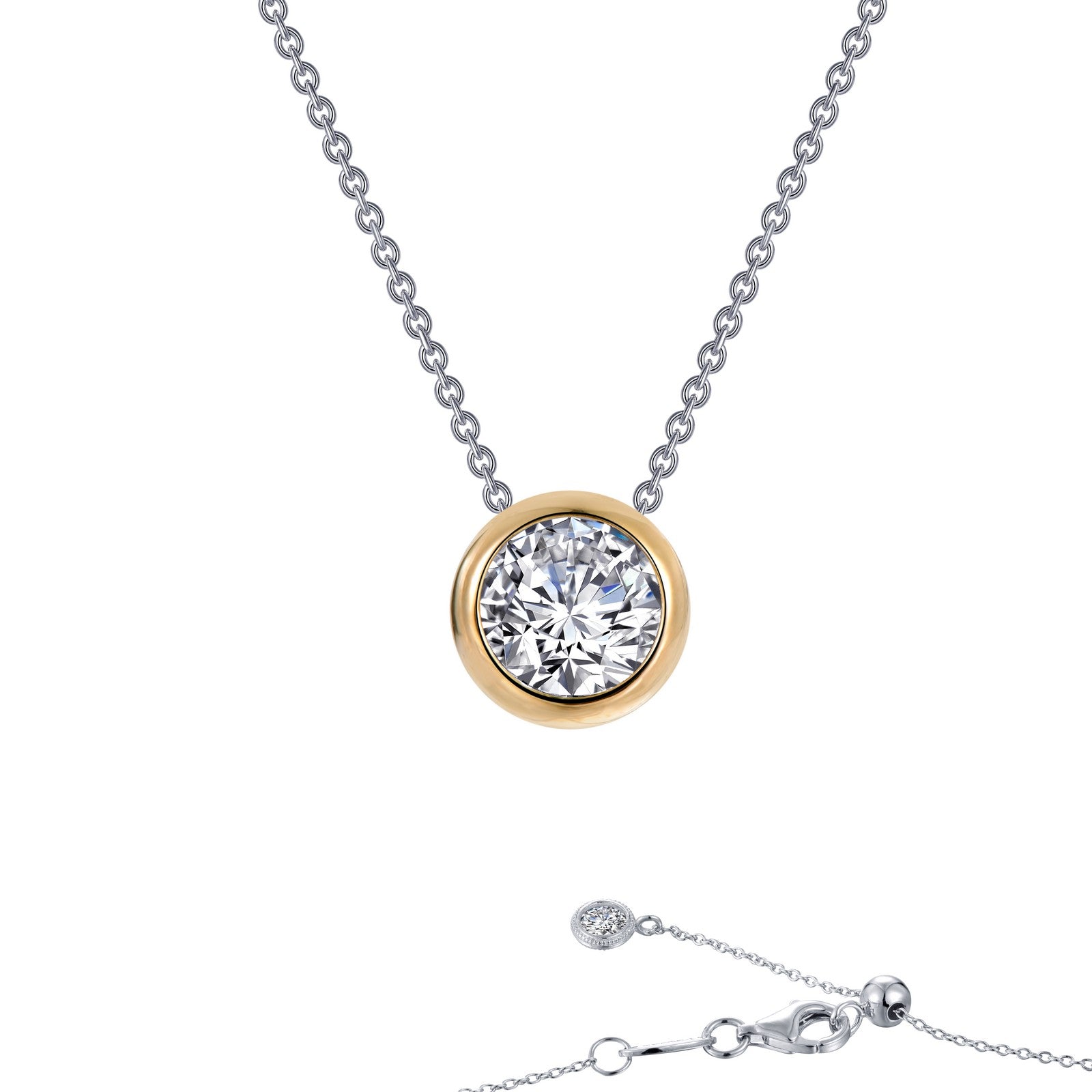 Lafonn Solitaire Slider Necklace 2 Stone Count N0130CLT18