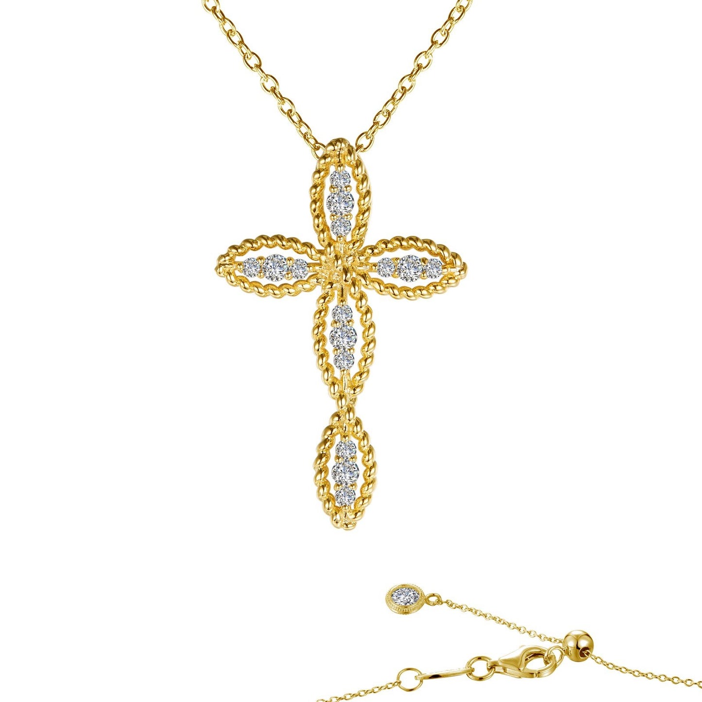 LaFonn Gold Simulated Diamond N/A NECKLACES 0.3 CTW Cross Necklace