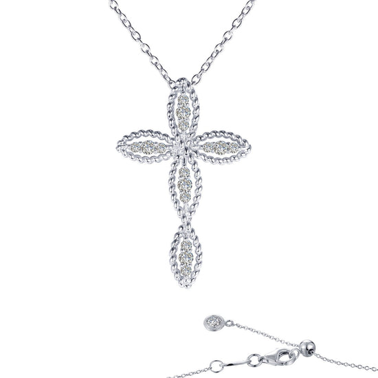 Load image into Gallery viewer, Lafonn 0.3 CTW Cross Necklace 15 Stone Count N0139CLP20

